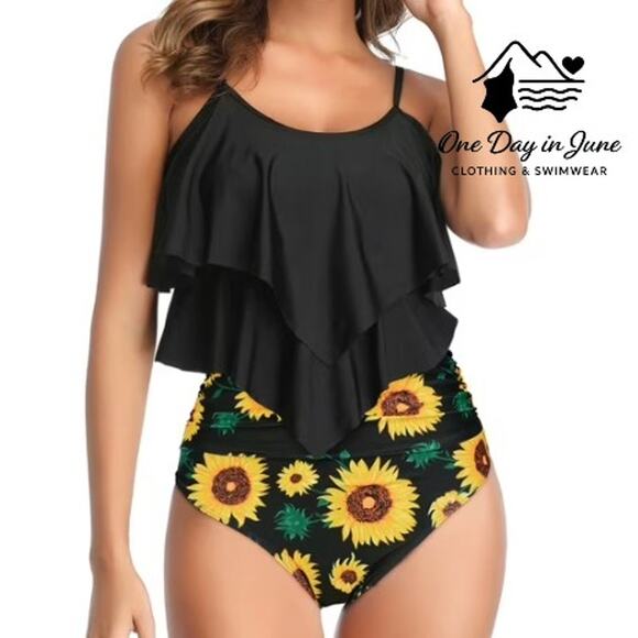 Charmleaks Flounce High Waist Tummy Conrtol Bikini Swimsuit Size XL - Picture 1 of 6